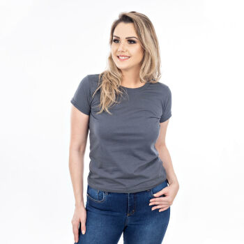 Imagem de Camiseta Feminina 100% Algodão - Cinza
